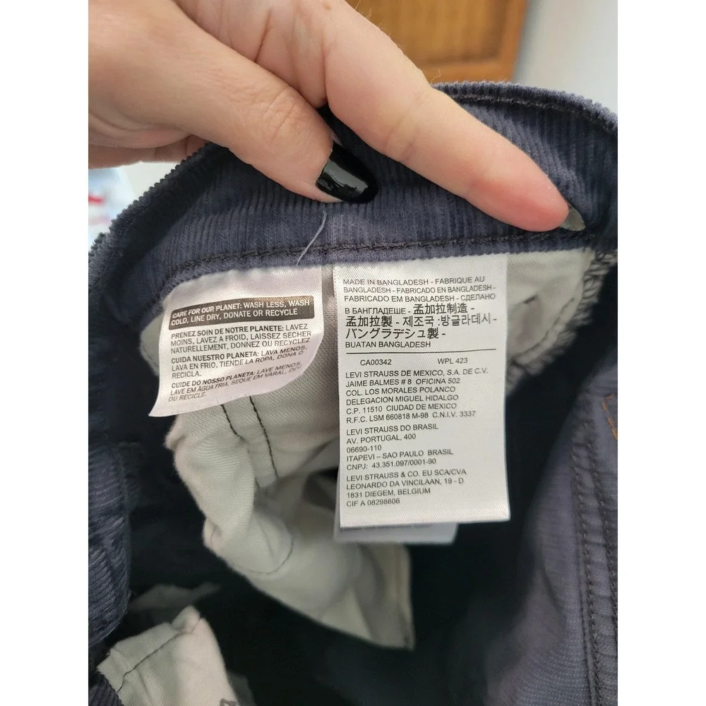 Levi's 502 Corduroy Pants Men's W33 L30 Regular Taper Workwear